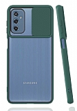 Eiroo Lens Series Samsung Galaxy M52 5G Yeşil Silikon Kılıf