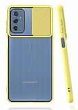 Eiroo Lens Series Samsung Galaxy M52 5G Sarı Silikon Kılıf