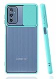 Eiroo Lens Series Samsung Galaxy M52 5G Turkuaz Silikon Kılıf