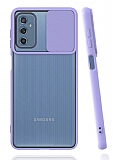 Eiroo Lens Series Samsung Galaxy M52 5G Mor Silikon Kılıf