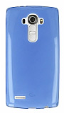 LG G4 Ultra İnce Şeffaf Mavi Silikon Kılıf
