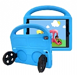 Eiroo Wheel Car iPad 10.2 2020 Ultra Koruma Mavi Kılıf