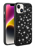 Eiroo Linea iPhone 14 Plus Taşlı Siyah Silikon Kılıf