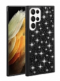 Eiroo Linea Samsung Galaxy S23 Ultra Taşlı Siyah Silikon Kılıf