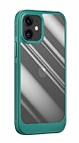 Eiroo Lion iPhone 12 / 12 Pro 6.1 inç Silikon Cam Yeşil Kılıf