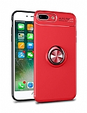 Eiroo Liquid Ring iPhone 7 Plus / 8 Plus Standlı Kırmızı Silikon Kılıf