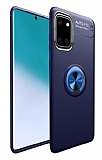 Eiroo Liquid Ring Samsung Galaxy Note 10 Lite Standlı Lacivert Silikon Kılıf