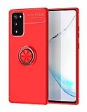Eiroo Liquid Ring Samsung Galaxy S20 FE Standlı Kırmızı Silikon Kılıf