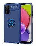 Eiroo Liquid Ring Samsung Galaxy A03s Standl Mavi Silikon Klf