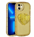 Eiroo Love Series iPhone 11 Kalp Tutuculu Sarı Silikon Kılıf