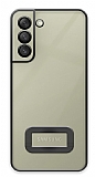 Eiroo Lux Clear Samsung Galaxy S21 FE 5G Kamera Korumalı Siyah Silikon Kılıf