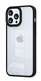 Eiroo Luxe iPhone 12 Pro Siyah Silikon Kenarlı Rubber Kılıf