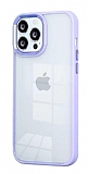 Eiroo Luxe iPhone 13 Pro Max Lila Silikon Kenarlı Rubber Kılıf