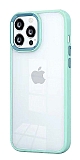Eiroo Luxe iPhone 13 Pro Yeşil Silikon Kenarlı Rubber Kılıf