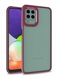 Eiroo Luxe Samsung Galaxy A12 / M12 Kırmızı Silikon Kenarlı Rubber Kılıf