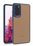 Eiroo Luxe Samsung Galaxy S20 FE Lacivert Silikon Kenarlı Rubber Kılıf