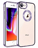 Eiroo Luxury Clear iPhone 7 / 8 Kamera Korumalı Lila Silikon Kılıf