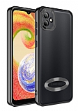Eiroo Luxury Clear Samsung Galaxy A04 Kamera Korumalı Siyah Silikon Kılıf