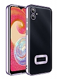 Eiroo Luxury Clear Samsung Galaxy A05 Kamera Korumalı Lila Silikon Kılıf