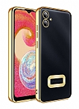 Eiroo Luxury Clear Samsung Galaxy A05 Kamera Korumalı Gold Silikon Kılıf