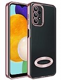 Eiroo Luxury Clear Samsung Galaxy A13 Kamera Korumal Rose Gold Silikon Klf