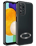 Eiroo Luxury Clear Samsung Galaxy A23 Kamera Korumalı Siyah Silikon Kılıf