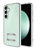 Eiroo Luxury Clear Samsung Galaxy A35 Kamera Korumal Silver Silikon Klf