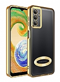 Eiroo Luxury Clear Samsung Galaxy A14 Kamera Korumalı Gold Silikon Kılıf