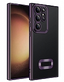 Eiroo Luxury Clear Samsung Galaxy Note 20 Ultra Kamera Korumalı Mor Silikon Kılıf