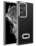 Eiroo Luxury Clear Samsung Galaxy Note 20 Ultra Kamera Korumalı Silver Silikon Kılıf