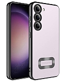 Eiroo Luxury Clear Samsung Galaxy S23 Plus Kamera Korumal Siyah Silikon Klf