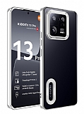 Eiroo Luxury Clear Xiaomi 13 Pro Kamera Korumalı Silver Silikon Kılıf