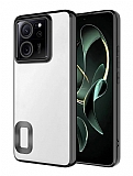 Eiroo Luxury Clear Xiaomi 13T Pro Kamera Korumalı Siyah Silikon Kılıf