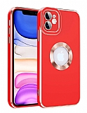 Eiroo Luxury Protection iPhone 11 Kamera Korumalı Kırmızı Silikon Kılıf