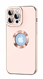 Eiroo Luxury Protection iPhone 12 Pro Max Kamera Korumalı Pembe Silikon Kılıf