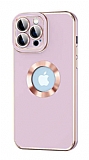 Eiroo Luxury Protection iPhone 13 Pro Max Kamera Korumalı Mor Silikon Kılıf