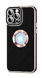 Eiroo Luxury Protection iPhone 13 Pro Max Kamera Korumalı Siyah Silikon Kılıf
