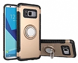 Eiroo Mage Fit Samsung Galaxy S8 Standl Ultra Koruma Gold Klf