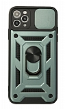 Eiroo Magnet Lens iPhone 13 Pro Max 6.7 in Ultra Koruma Yeil Klf