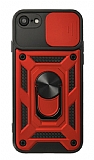 Eiroo Magnet Lens iPhone SE 2020 Ultra Koruma Kırmızı Kılıf