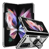 Eiroo Magnet Ring Samsung Galaxy Z Fold3 5G Ultra Koruma Silver Klf