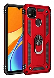Eiroo Magnet Ring Xiaomi Redmi 9C Ultra Koruma Krmz Klf