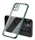 Eiroo Matte Crystal iPhone 11 Kamera Korumalı Yeşil Rubber Kılıf