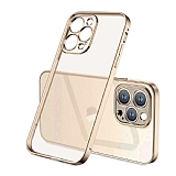 Eiroo Matte Crystal iPhone 12 Pro Kamera Korumalı Gold Rubber Kılıf