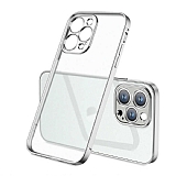 Eiroo Matte Crystal iPhone 12 Pro Kamera Korumalı Silver Rubber Kılıf