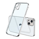 Eiroo Matte Crystal iPhone 13 Kamera Korumal Silver Rubber Klf