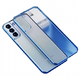 Eiroo Matte Crystal Samsung Galaxy S21 Mavi Rubber Kılıf