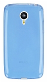 Meizu MX4 Ultra nce effaf Mavi Silikon Klf