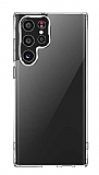 Eiroo Metal Serisi Samsung Galaxy S22 Ultra 5G Silikon Kenarlı Şeffaf Rubber Kılıf