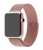 Eiroo Milanese Loop Apple Watch 4 / Watch 5 Rose Gold Metal Kordon (44 mm)